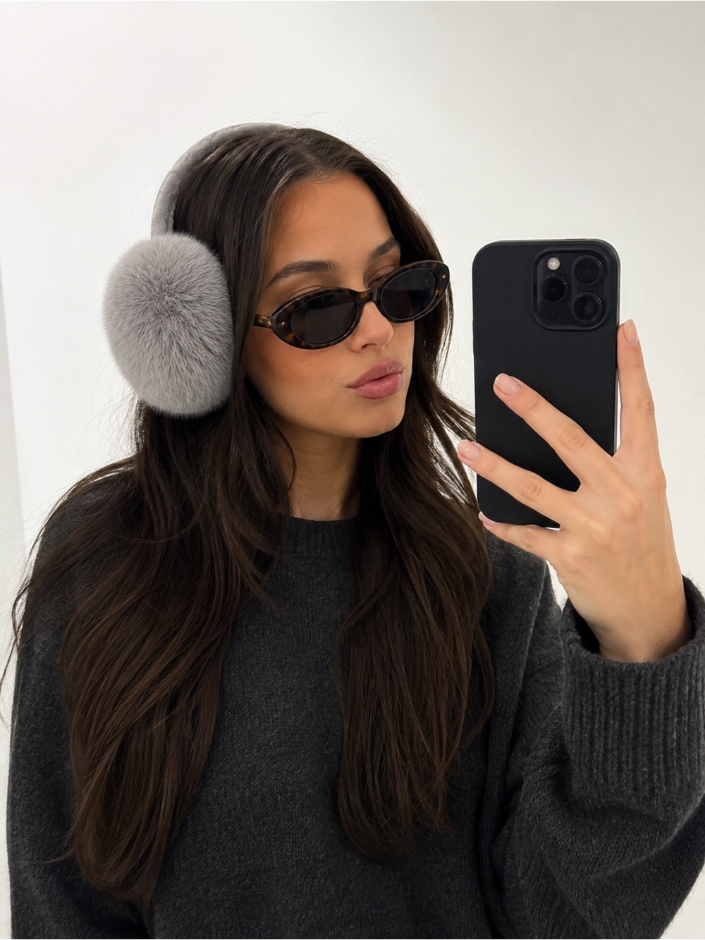 Ardene Grey Faux Fur Earmuffs